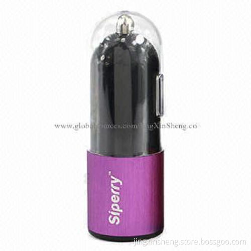 Car charger for iPhone4/5, lipstick shape with LED indicator